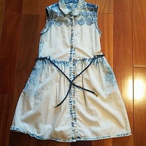 Girl denim dress.